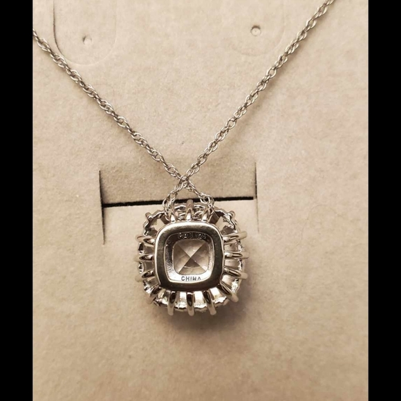 Zales Sapphire Sunburst Pendant in Sterling Silver - Picture 2 of 3